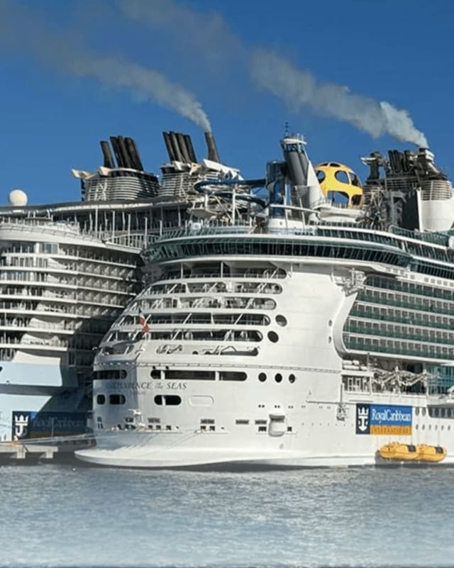 The cruise ship in port