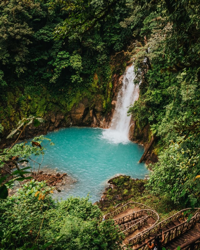 A waterfall in the Costa Rican rainforest