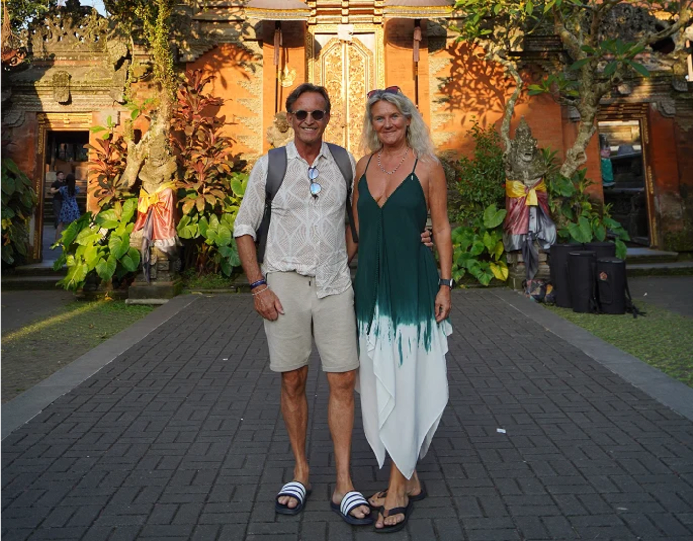 A couple in the streets of Ubud