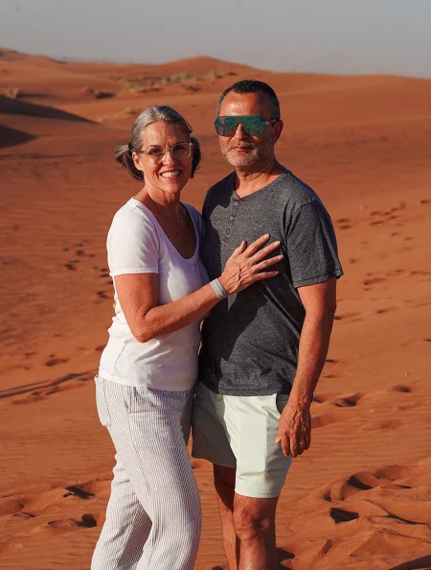 A couple in the Dubai desert